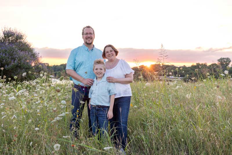 Dallas family portrait in yarrow wildflower field at White Rock Lake