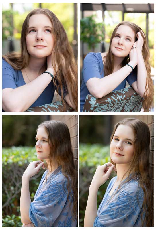 Dallas mental health professional with relaxed hands and serene expression
