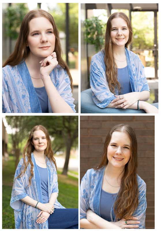 On-location Dallas therapist portrait with direct eye contact