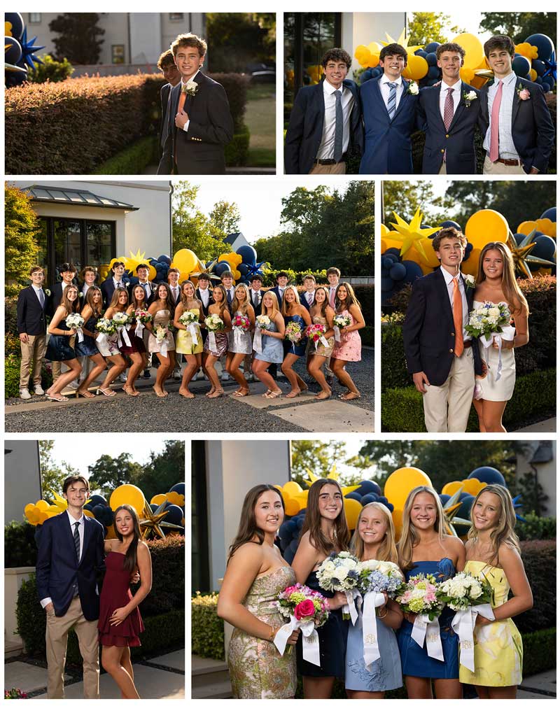 Highland Park Sophomore Homecoming group portrait in Dallas · Highland Park HOCO couples photographed before the Homecoming dance · Sophomore girls with floral dresses and Homecoming bouquets in Highland Park Dallas · Dallas Homecoming portraits of sophomore boys wearing boutonnieres · Parents and teens photographed before Highland Park Homecoming 2026