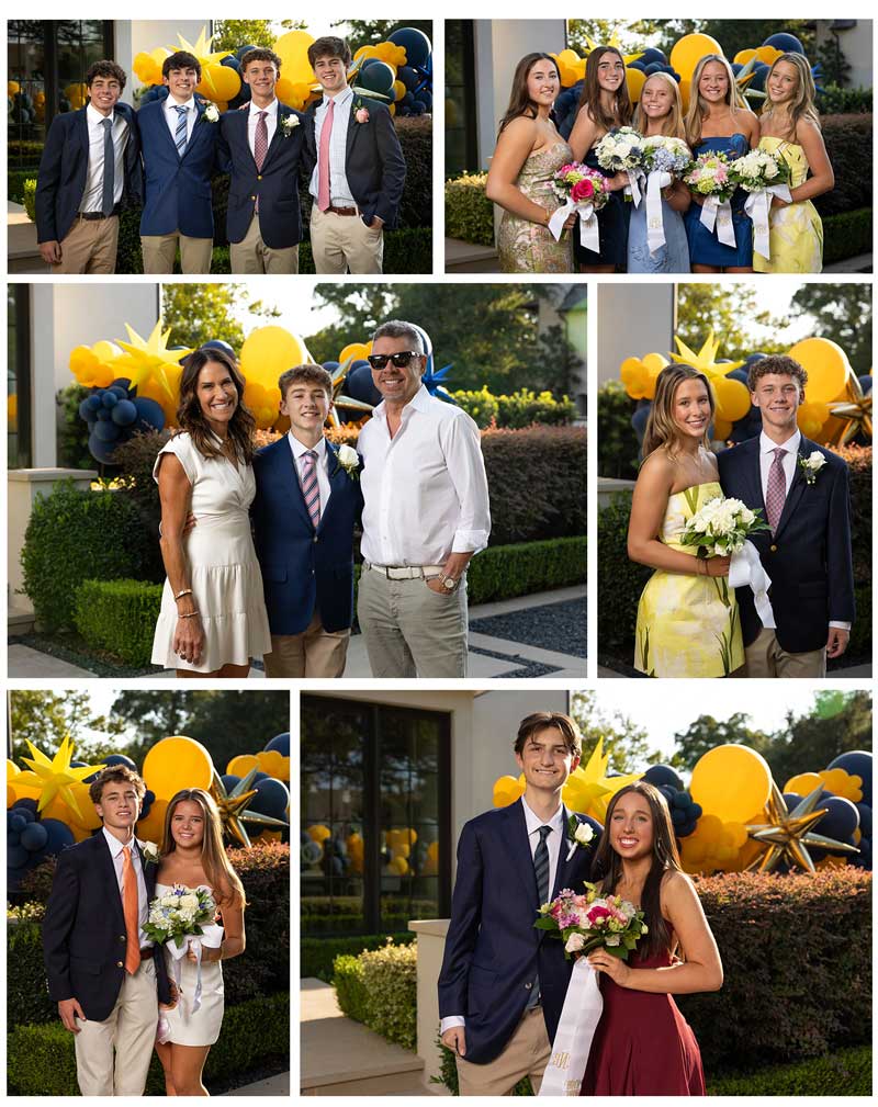 Highland Park Sophomore Homecoming group portrait in Dallas · Highland Park HOCO couples photographed before the Homecoming dance · Sophomore girls with floral dresses and Homecoming bouquets in Highland Park Dallas · Dallas Homecoming portraits of sophomore boys wearing boutonnieres · Parents and teens photographed before Highland Park Homecoming 2026